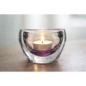 ROYAL LIMITED Candle Holder 24% Lead Crystal Purple Votive or Tealight